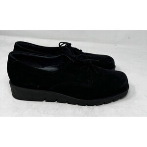Ecco Loafers 12 Mens Suede Lace up Square Toe Flats Comfort Size‎ 42 12 12.5